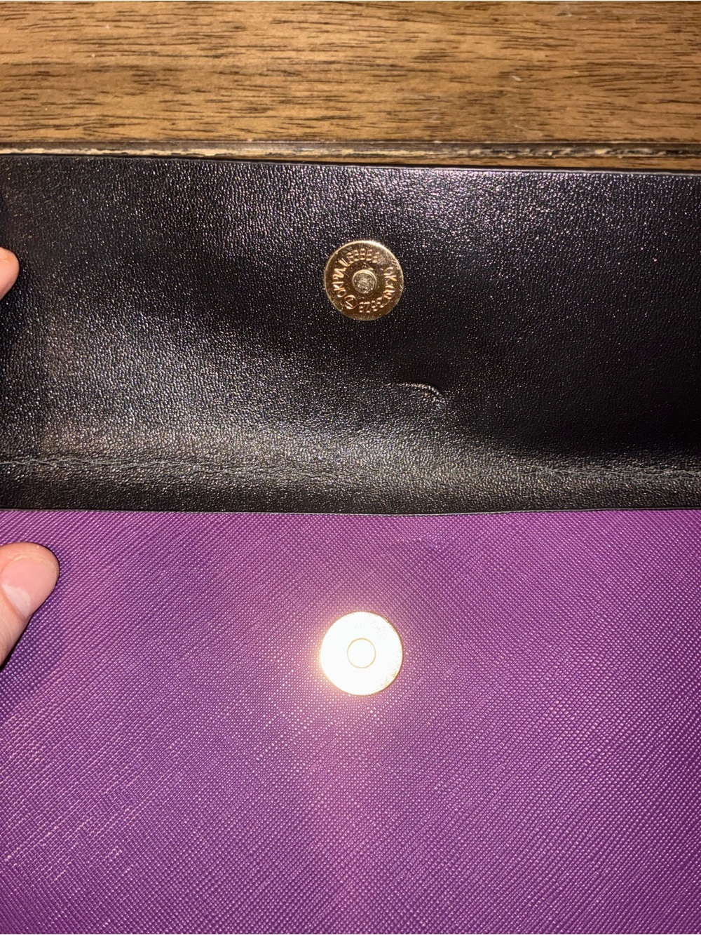 Purple Wristlet Clutch Set - Sleek Safiano Leather - Picture 10 of 10